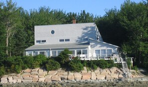 Bar Harbor View Cottage faces east toward Cadillac Mountain and Western Bay