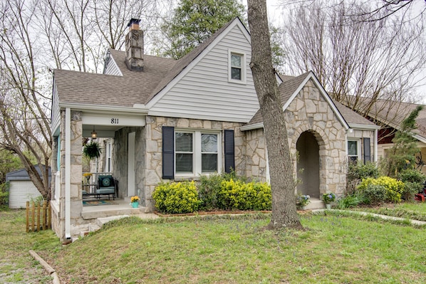 Great side porch for hanging out.  Door from living room leads to side porch.