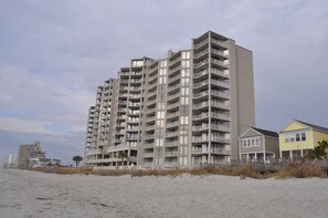 Exterior of building from beach