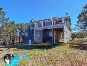 BACK OF OUR HOME-WE CHANGED THE DECK ADDED KAYAKS &  LG PICNIC TABLE & HAMMOCK
