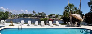 Plenty of patio furniture for enjoying the Florida sunshine.