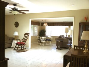 Looking from living room into family room. 