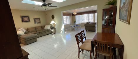 Living room seen from the entryway