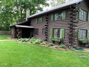 Front of cabin facing lake