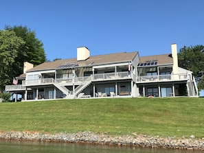 View of the townhouse from the dock 