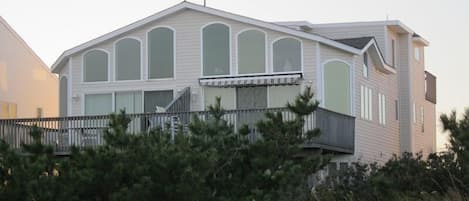 View of duplex  from beach: our Unit on left