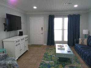 Living room with Smart Roku TV