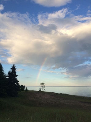 Summer rainbow over Lake Michigan.