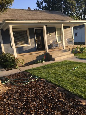 Front yard view as the sun sets