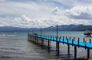 200-ft. pier, steps from our front door ...