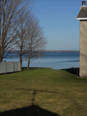 View from the cottage patio, note the one adjacent cottage sharing the shore.