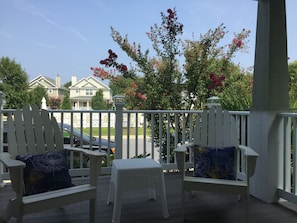 View from front porch looking at the pool