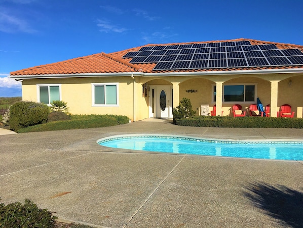 House and vineyard are fully on solar power.