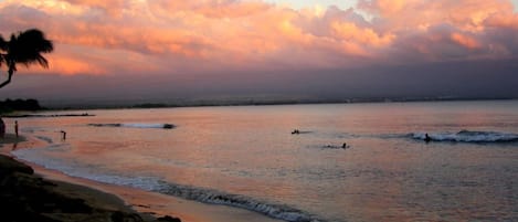 Our beach at sunset