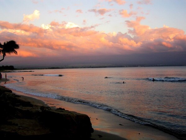Our beach at sunset