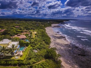Aerial view of coastline to the south.