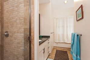 Downstairs bathroom for twin bedroom.