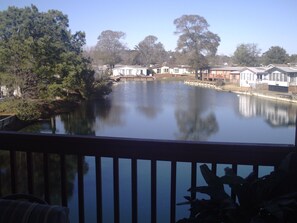 Water view (lake) off of private back deck. Western view is great for sunsets.