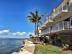 Our townhousefrom the Bay side.  Two balconies overlooking the bay, sunset views