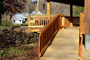 Ramp at back of cabin.