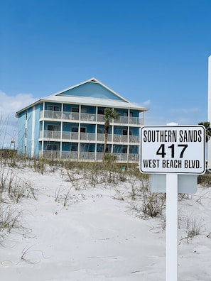 Our building from the Beach