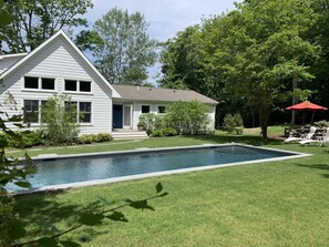 back of house, new gunite pool