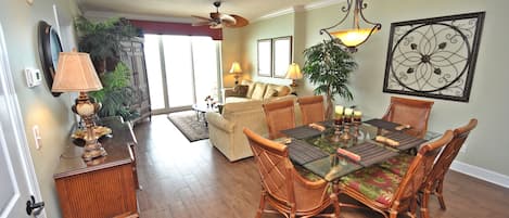 Dining Area Seats 6! Living Area Opens To Spacious Private Balcony W/Seating!