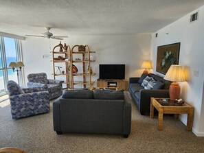 The sofa makes a reasonably comfortable bed for extra kids. 