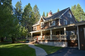 Our main house has a large wraparound porch for easy viewing of our property.