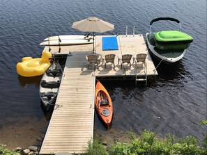 We offer Canoe, Kayak, and two stand-up paddle boards