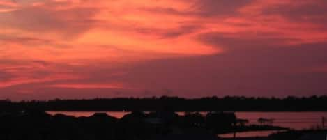 

Sunset over the Inter-coastal. Looking out the entry door.
