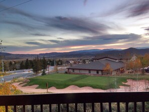 Sunrise view of the 13th tee from the deck.