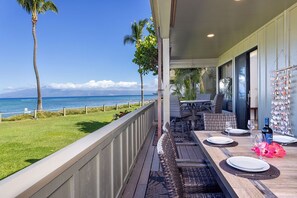 Deck looking out towards ocean; access from Living Room and Master Bedroom