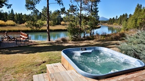 hot tub with river views