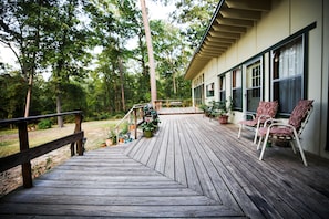 Very large deck runs the length of the property 
