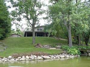 View of property from on the lake