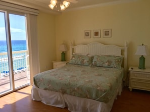 Master bedroom with king bed and ocean view!