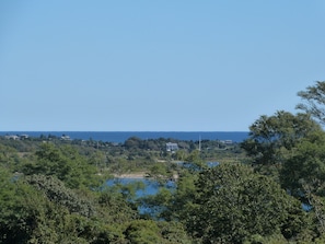 glimpse of Menemsha Pond & ocean beyond