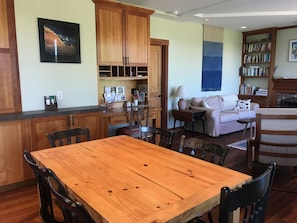 dining table looking into living room 