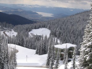 Taken from ski run Split Decision - our house -vernon and Okanagan Lake below