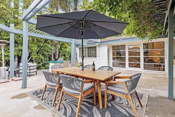 Outdoor dining table