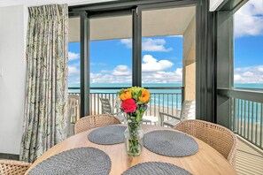 This condo has a  special view because it's the end unit with extra window!