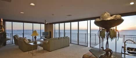 Panoramic Ocean View! Condo sits on a Peninsula of land surrounded by the Gulf!