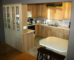 view of kitchen from the living area