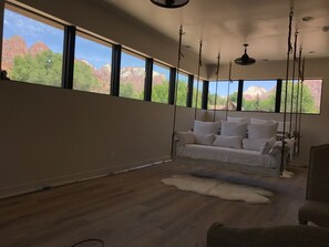 2 twin hanging beds in top level