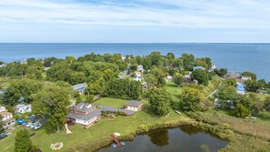 Pond has a dock with row boats and is also a great fishing spot