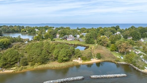 On northern tip of Kent Island, Love Point. Surrounded by Chesapeake Bay.