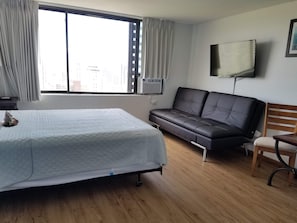 studio A with convertible sofa/futon