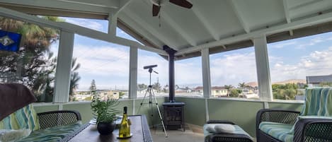 Newly painted sunroom.  A lot brighter than the previous color scheme.