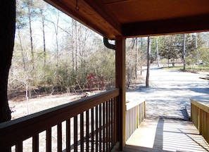 Cabin #2 located in the Noccalula Falls Campground on the bluff of Black Creek